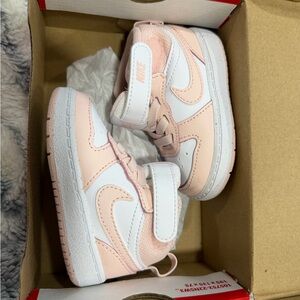Nike Kids Light Pink and White Sneakers